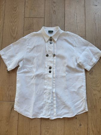 Arido Damen Trachtenhemd kurzarm weiss Gr. 42, 100% Leinen