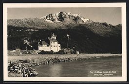 AK Silvaplana, Schloss mit Piz Corvatsch