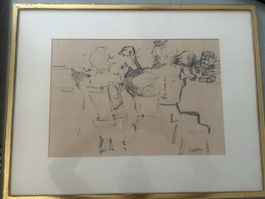 Gerahmte signierte Grafik 50 × 65 cm