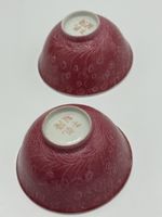 Anciens bols chinois en porcelaine rose - Lot de 2!