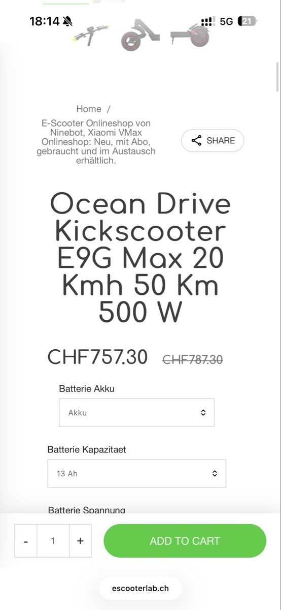Ocean Drive Kickboard: Ocean Drive E9G Max E-Scooter E-Trottinett 20 km/h – Gebraucht aus Adliswil von Pacifoll 6