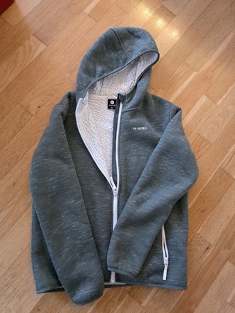 46 Nord Kapuzenjacke mit Teddyfutter grün meliert Grösse 164