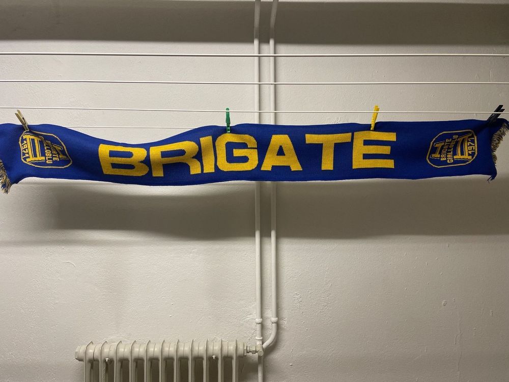 Écharpe Vintage Ultras Napoli - Brigate Gialloblu 1971 - Supporter Retro - Jaune Et Bleu
