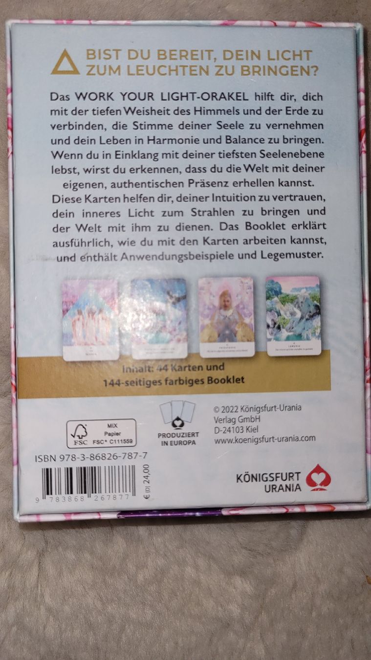 Spiele: Work Your Light Orakelkarten 44 Karten Konigurt Urania – Gebraucht aus Horgenberg von Klatschmohnmaria 1