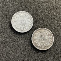 2 x 50 Para Silber Serbien 1915