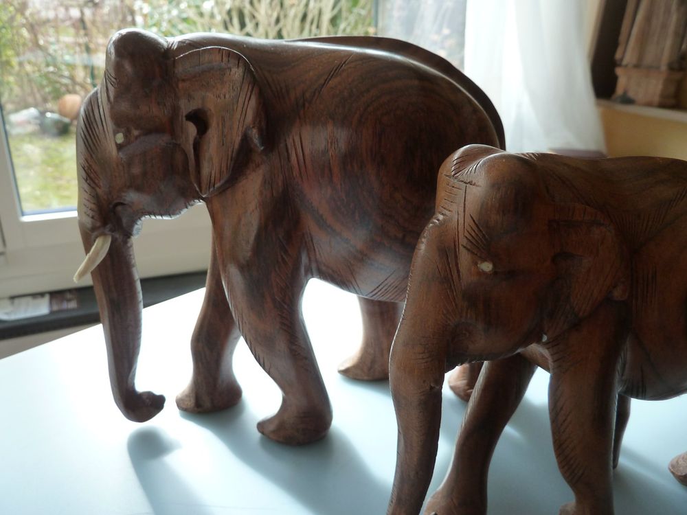 XXL Elefant Holz Wanddeko Elefantenkopf