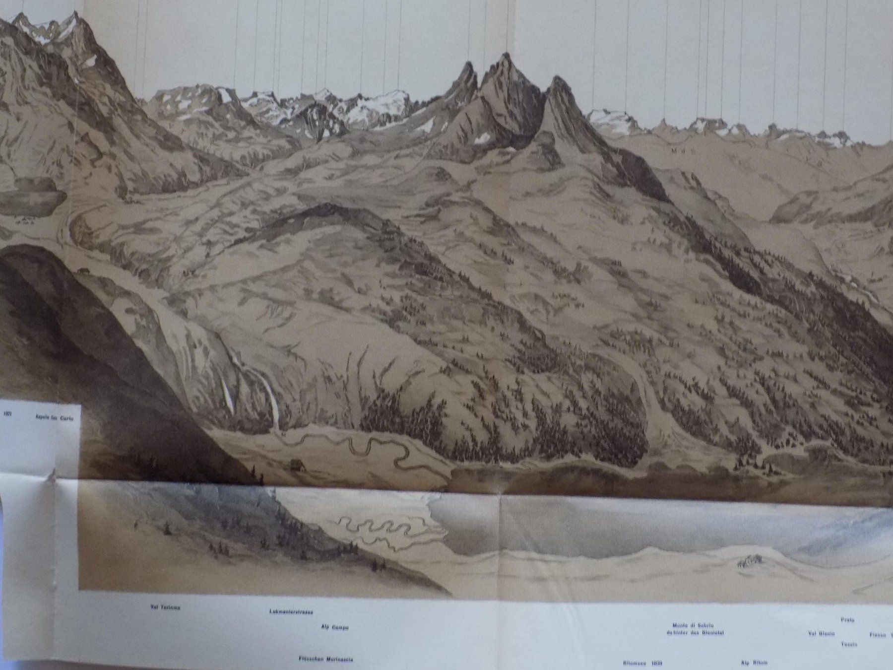 Incisioni: grosses Panorama Camoghe Ticino – Usato da Risch venduto da Rischli15 2