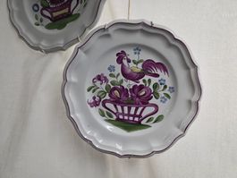 Gien France 2 Teller Set, Handbemalt, Wanddeko, Vintage!