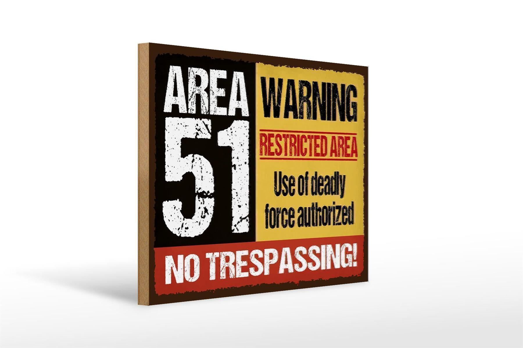 Insegne: Blechschild-AREA 51 NO TRESPASSING – Nuovo e nell'imballaggio originale da Rupperswil venduto da big-one-sale 1