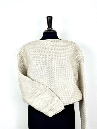 Toast Woll-BWpullover, Grösse M, beige, Strickpullover