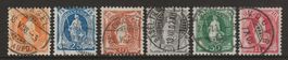 1907 : Stehende Helvetia Nr. 94A - 99A, KP 238.--