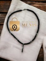 Halskette Herren Perlenkette Kette Lava Perlen Schmuck Neu