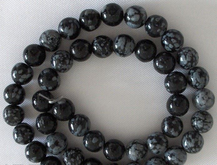 Edelsteine: Schneeflockenobsidian, Beads 6mm, Strang – Neu und originalverpackt aus Rümlang von 21f