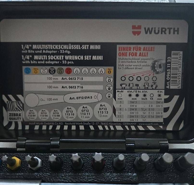 Tutti gli attrezzi: Würth Multisteckschlüssel-Set mini 1/4" – Usato da Tägerwilen venduto da geezee20 1
