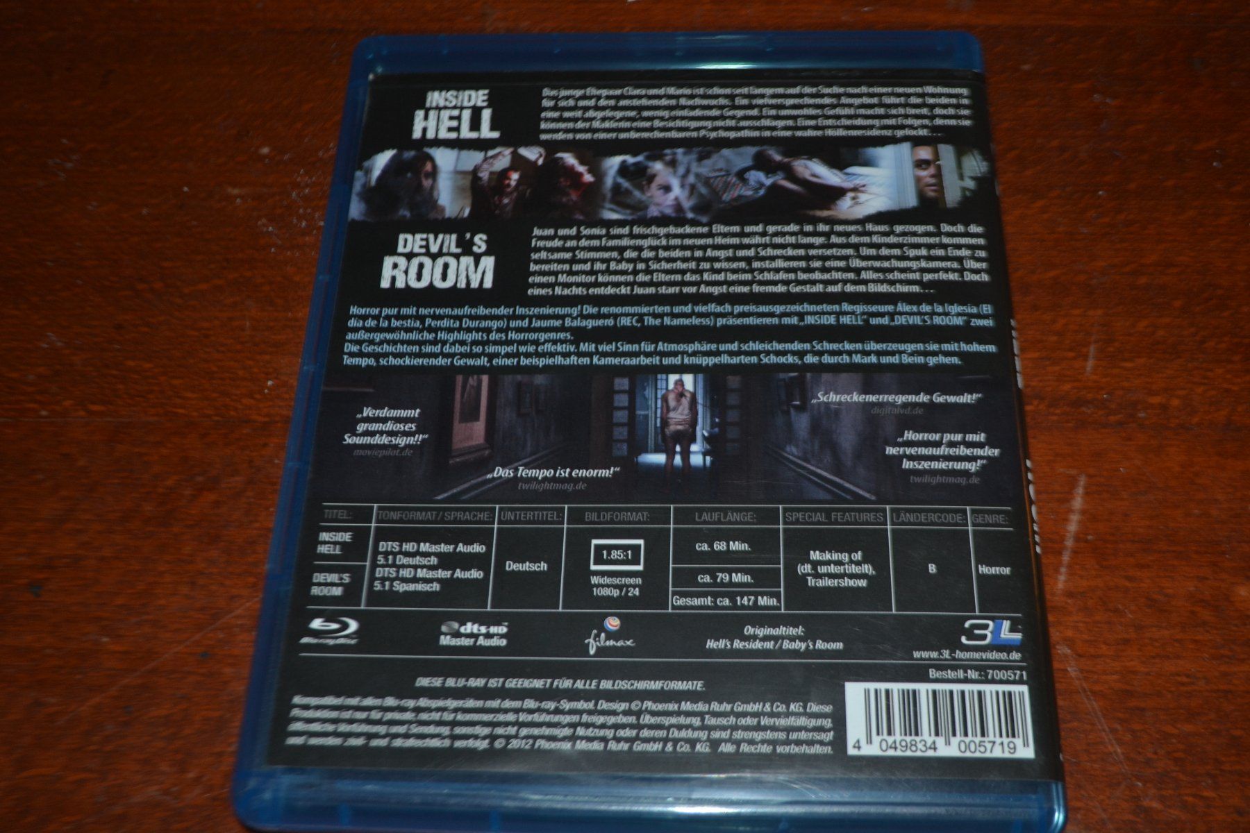 Tutti i DVDs: Inside Hell & Devil;s Room (2 Blu Ray Filme) – Usato da Laupen ZH venduto da chefdom 1