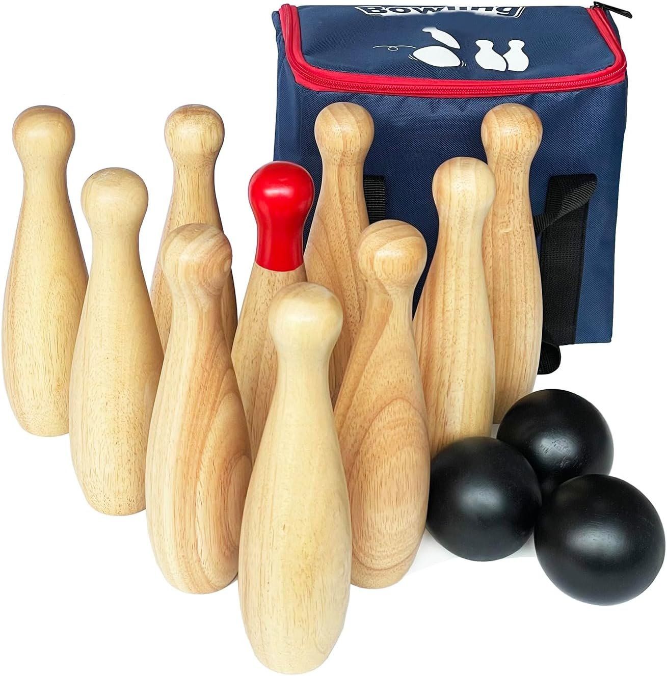 Plaketten & Abzeichen: Bowling, Hartholz, 10 Pins & 3 Bälle in einer – Neu und originalverpackt aus Hundwil von Stallone6