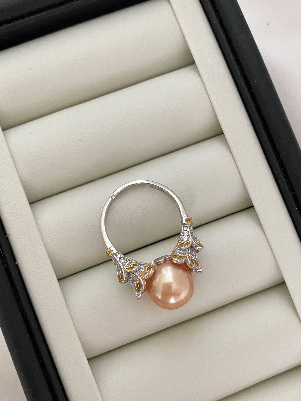 Perlen (unechte): 11mm Süsswasser Perle Ring – Neu und originalverpackt aus Sarnen von yingsperlen 1
