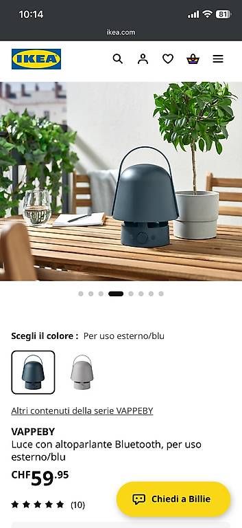 Lampen: Cassa Bluetooth + Lampada IKEA Vappeby Outdoor – Gebraucht aus Origlio von baz_rdc5 2