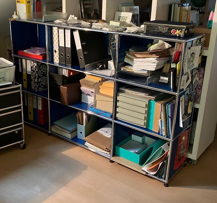 USM Scaffali: USM Regal - Gestell - Original - Stahlblau – Usato da Winterthur venduto da pompea