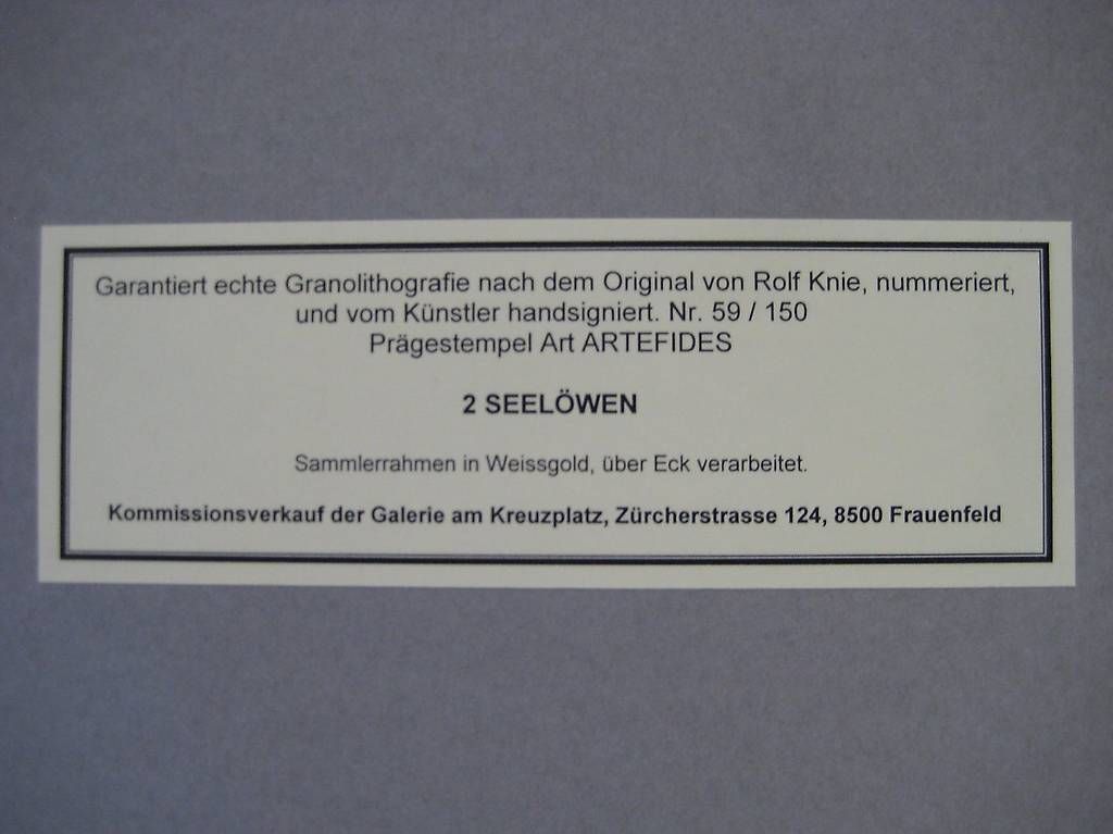 Poster & Bilder: Rolf Knie: Zwei Seelöwen – Gebraucht aus Weinfelden von klavierfan 3