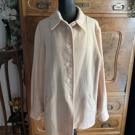 1970s Vintage Checked Light Wool Rosa overcoat shirt