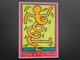 Original Poster Keith Haring, 1983, gerahmt
