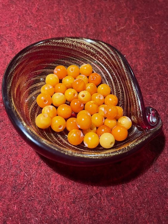 Collier De Grosses Perles En Bakélite Butterscotch/Ambre - 80g - Occasion Très Bel État