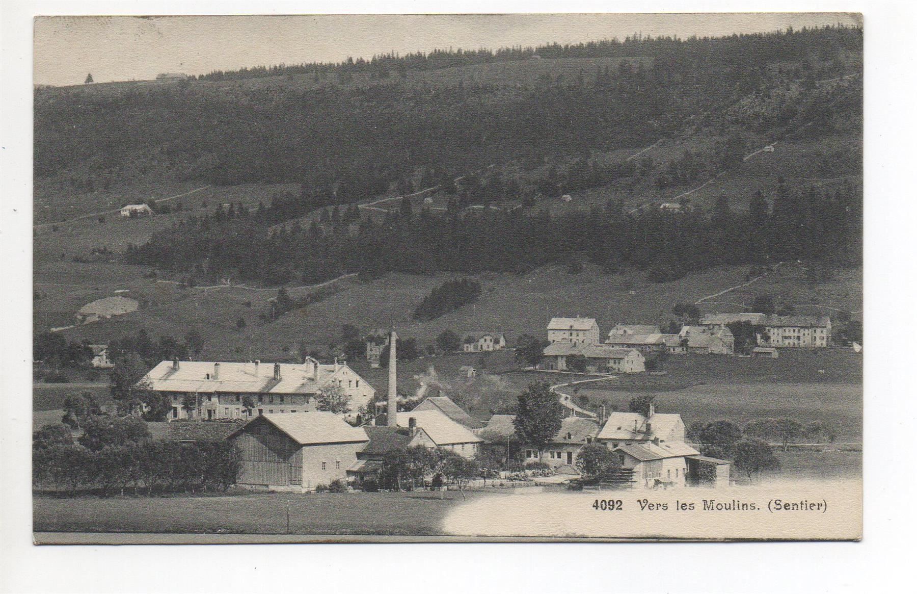 Cartoline postali: VERS DE MOULINS (Sentier) – Usato da Jona venduto da philajona