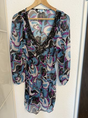 Tolle Kiwi Saint-Tropez Tunika / Cover Up, Gr. S, Perlen