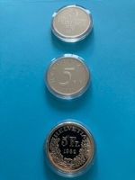 Drei  5 Fr. Gedenkmünzen, Jahrgänge 1980, 1981, 1982