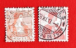 HELVETIA 104 120 VOLLSTEMPEL GENEVE BOURG DE FOUR 1909 1913