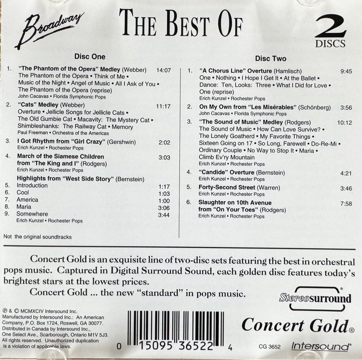 CD: 2CD Broadway :GOLD: Surround Sound – Usato da Zürich venduto da tomakomai 3