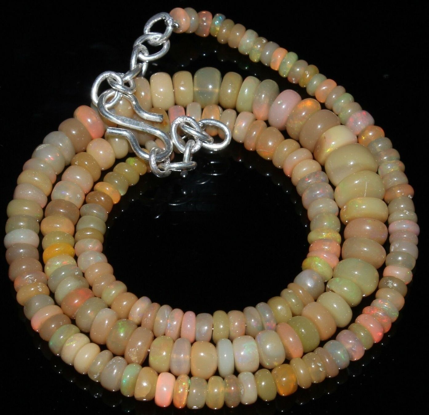 Ketten: 64.5 Cts Natural Ethiopian OPAL Collier – Neu und originalverpackt aus Visp von steinschmuckwelt