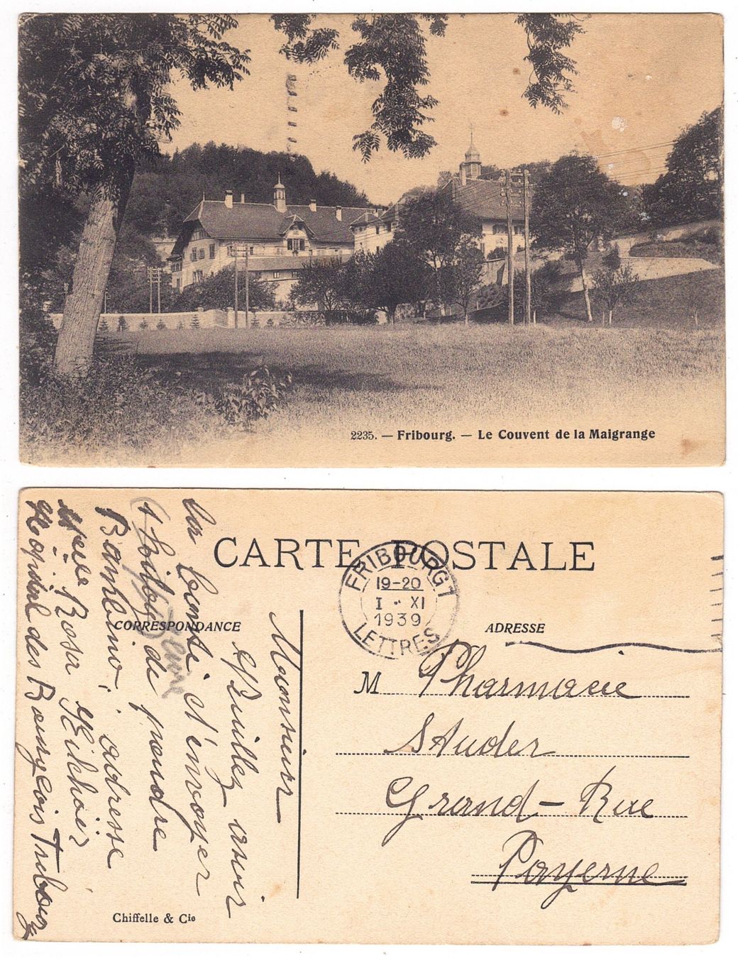 Cartoline postali: Fribourg, le couvent de la Maigrange – Usato da La Tour-de-Peilz venduto da amjust