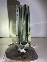 Große facettierte Sommerso Vase aus Murano von Flavio Poli