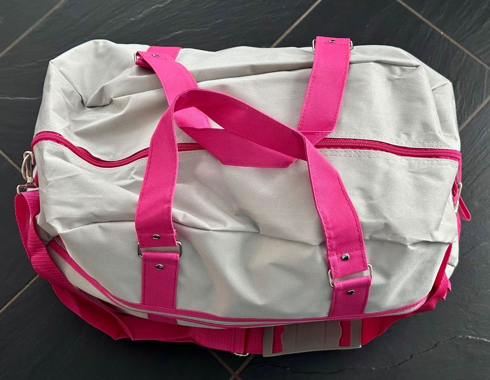 Große Reisetasche Mit Blumenprint - Wochenendtasche Mit Kulturbeutel Faltbar