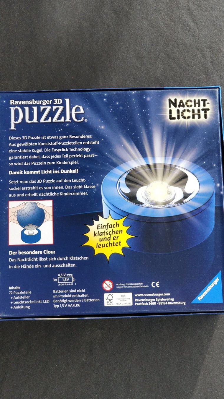 Ravensburger Puzzle: 3D-Puzzle / Nachtlicht – Nuovo (secondo la descrizione) da Bern venduto da Chaeseli 1