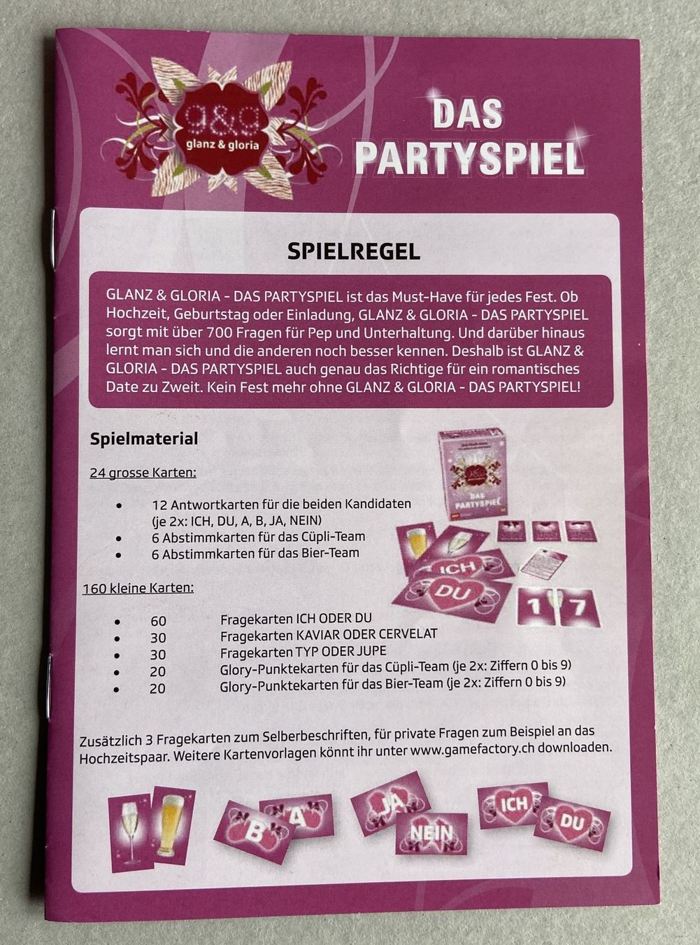 Giochi: Das Partyspiel Glanz & Gloria – Usato da Böckten venduto da Hansi36 2