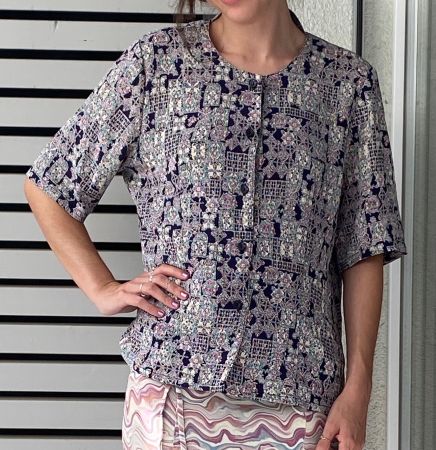 Blouse à manche courte à motifs