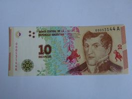 Banknote Argentinien 10 Pesos, Zustand Neu