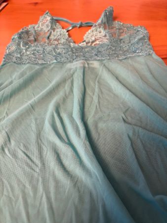 Nuisette turquoise dentelle élégante et sensuelle