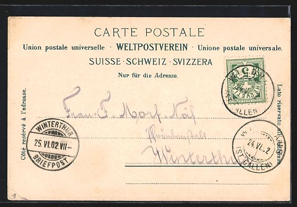 Cartoline postali: Lithographie Wildhaus, Zwinglihaus, 1902 – Usato da Berlin venduto da bartko-reher 1