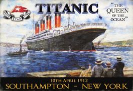 Blechschild-TITANIC-SOUTHAMPTON-NEW YORK-10TH APRIL 1912