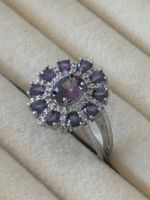 Luxus Elegante Gr.19/9 Ring Farbe: Silber/Lilas