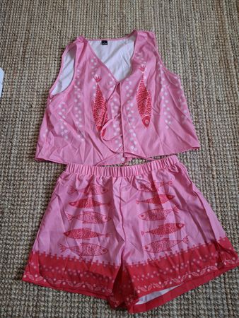 Ensemble rose et rouge poisson M