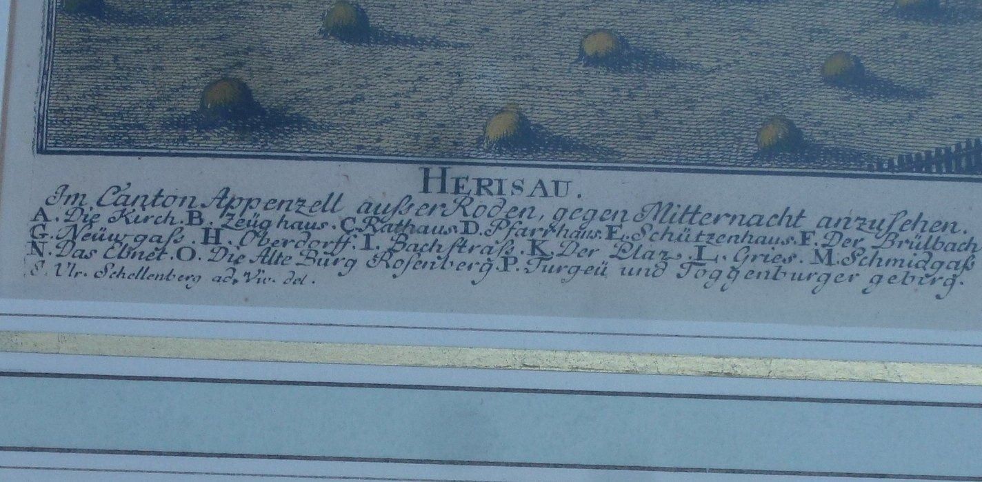 Incisioni: Bild - Ansicht Herisau Kanton Appenzell – Usato da Walkringen venduto da Casablanca777 8