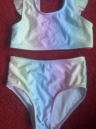 H&M Badeanzug Gr. 110/116 Regenbogen Glitzer – Sommer Spass!