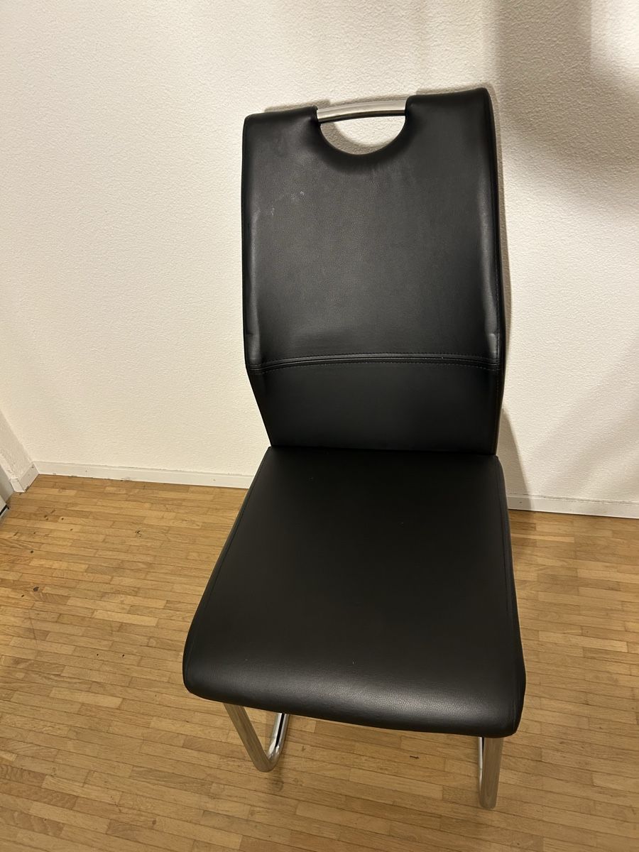 Sedie: Freischwinger Stuhl Kunstleder schwarz – Usato da Lyss venduto da dxmxan 1