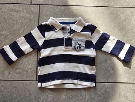 IDO Poloshirt Gr. 62/68 gestreift marine Jungen Baumwolle