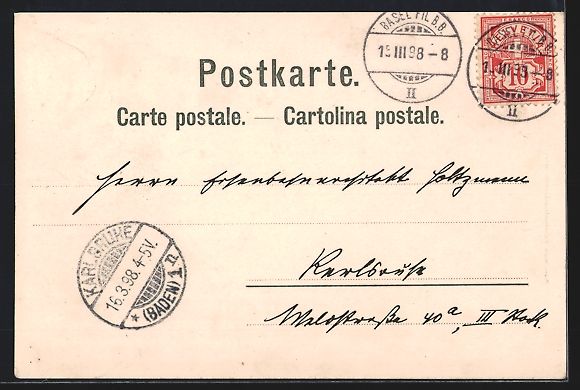 Cartoline postali: Basel, Alte Rheinbrücke mit Gross-Basel – Usato da Berlin venduto da bartko-reher 1